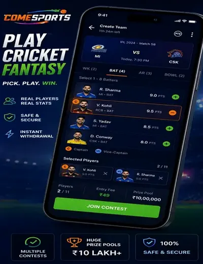 Inbetz (inbetzapp) fantasy cricket & matchday visual 2